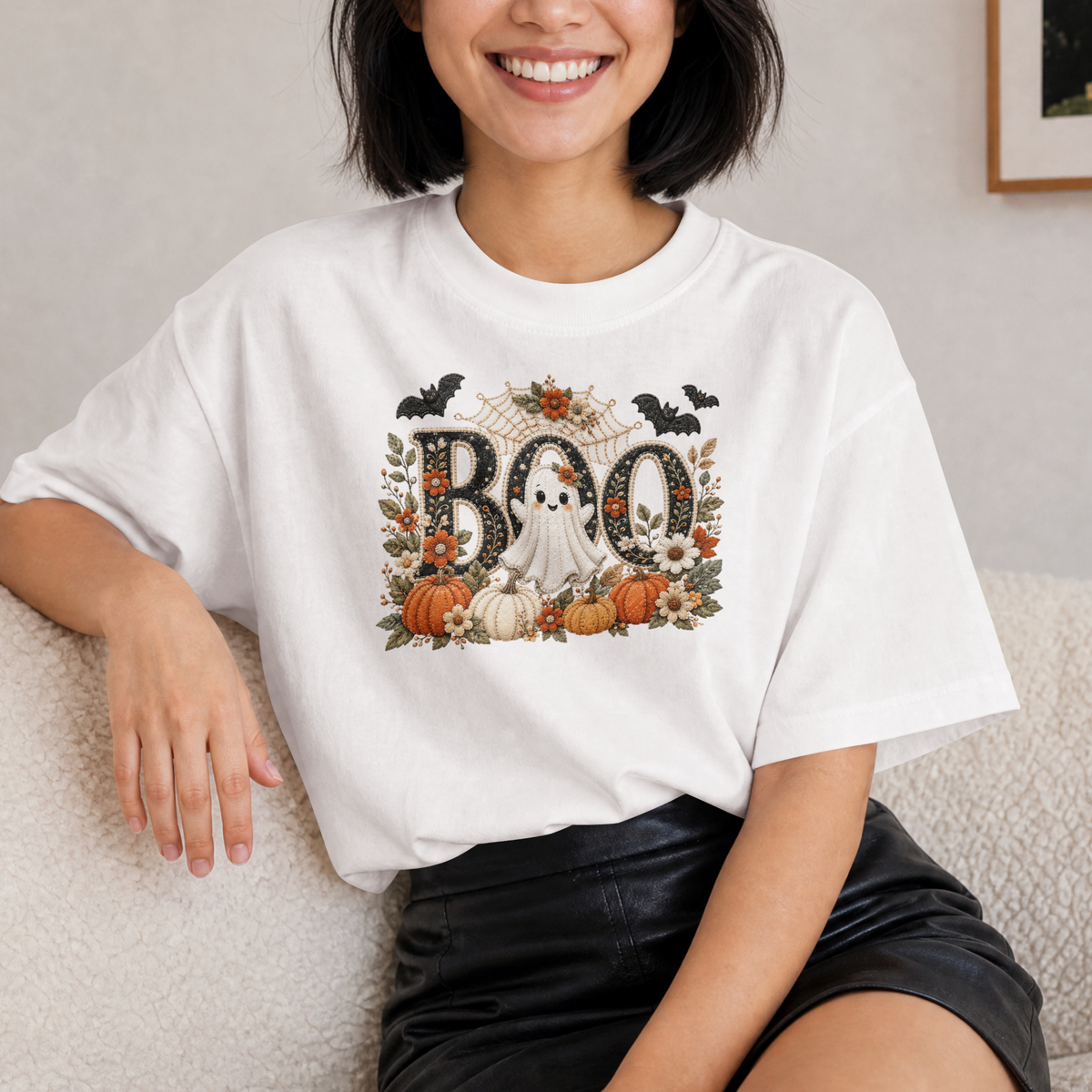 BOO Ghost Pumpkin Halloween T-Shirt