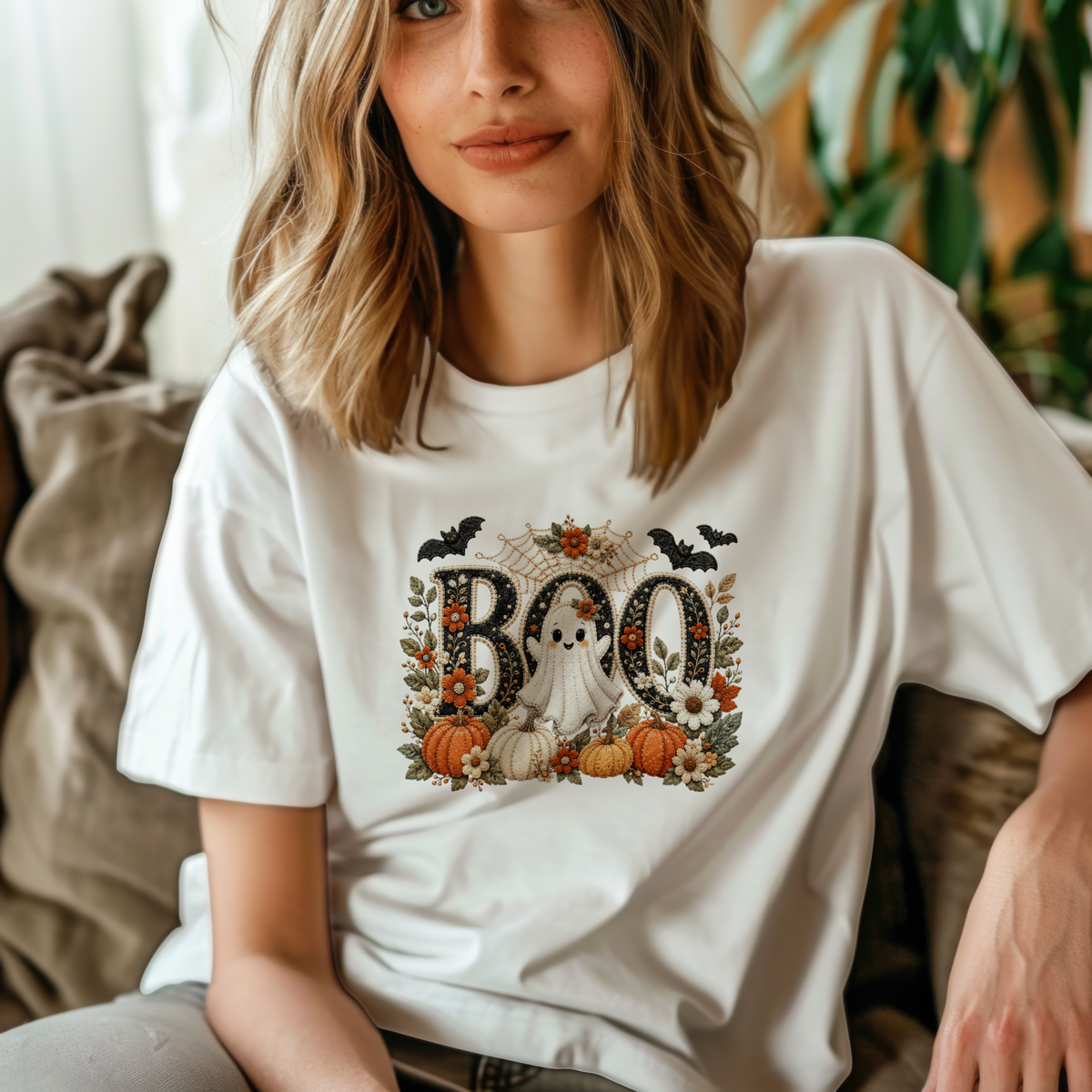 BOO Ghost Pumpkin Halloween T-Shirt