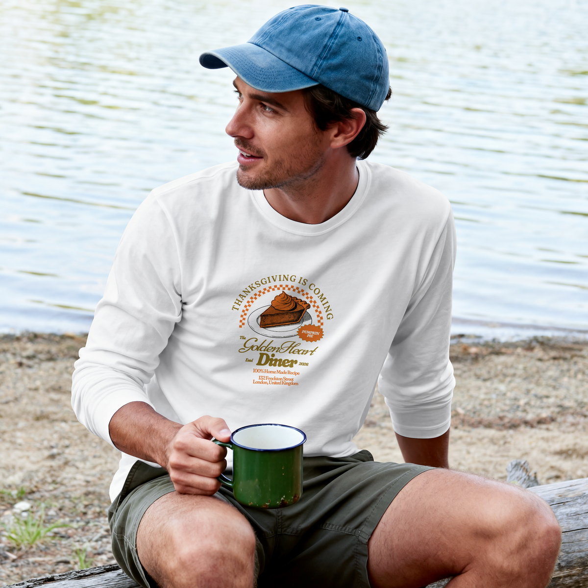 Thanksgiving Is Coming Pumpkin Pie Diner Crewneck Sweatshirt