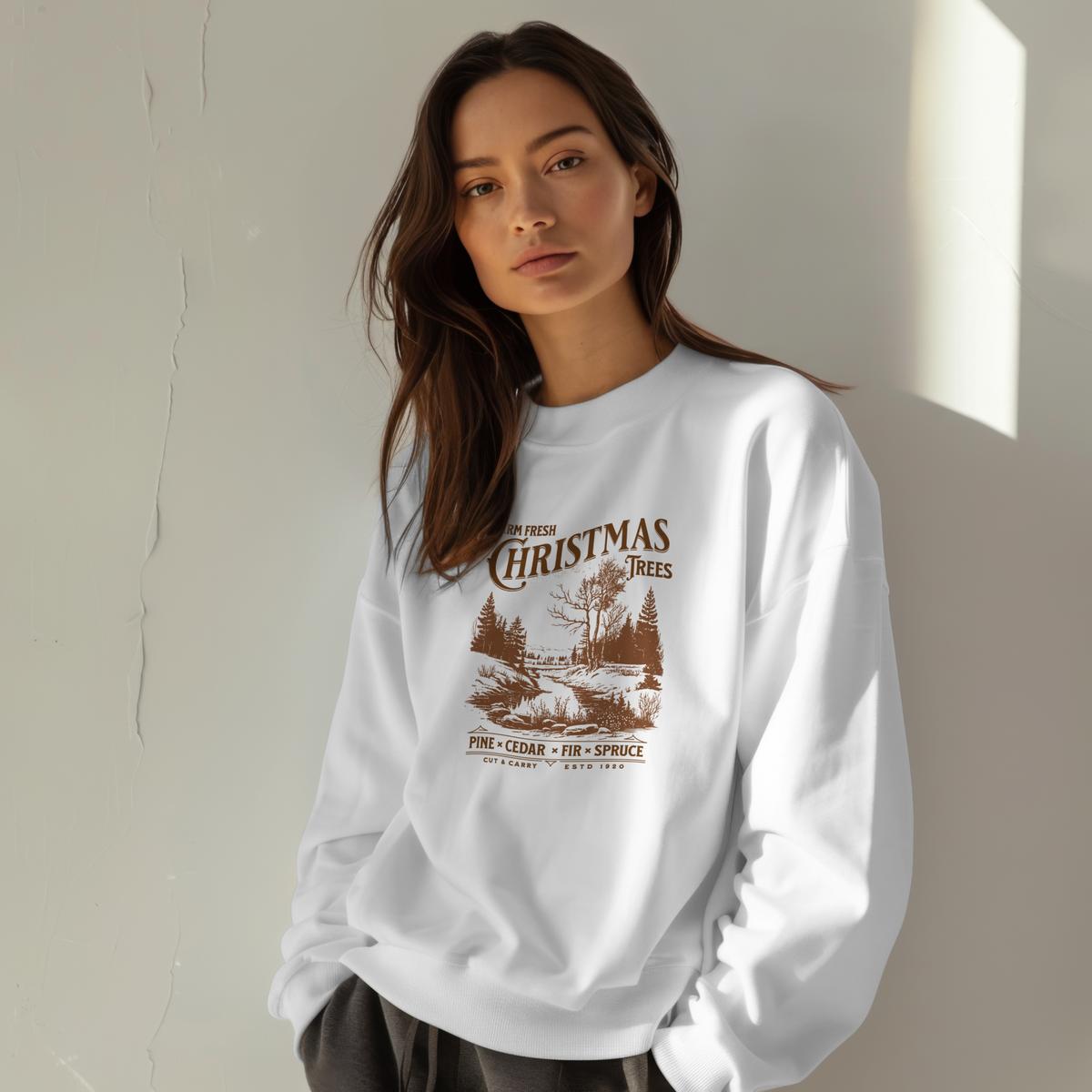 Farm Fresh Christmas Trees Crewneck Sweatshirt