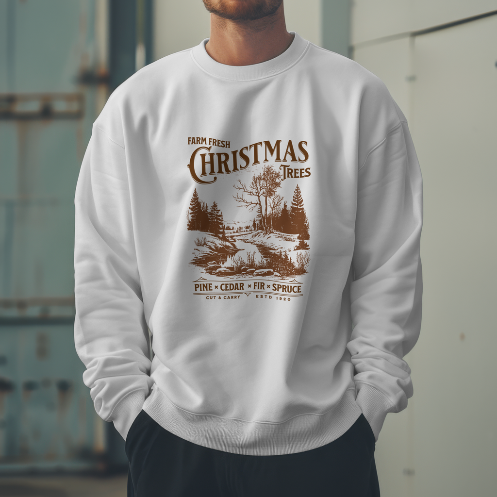 Farm Fresh Christmas Trees Crewneck Sweatshirt