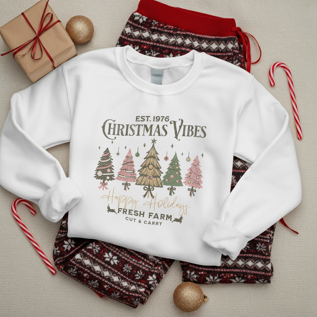Christmas Vibes Fresh Farm Christmas Tree Sweatshirt
