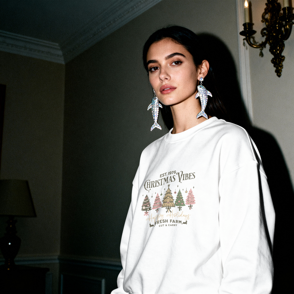 Christmas Vibes Fresh Farm Christmas Tree Sweatshirt