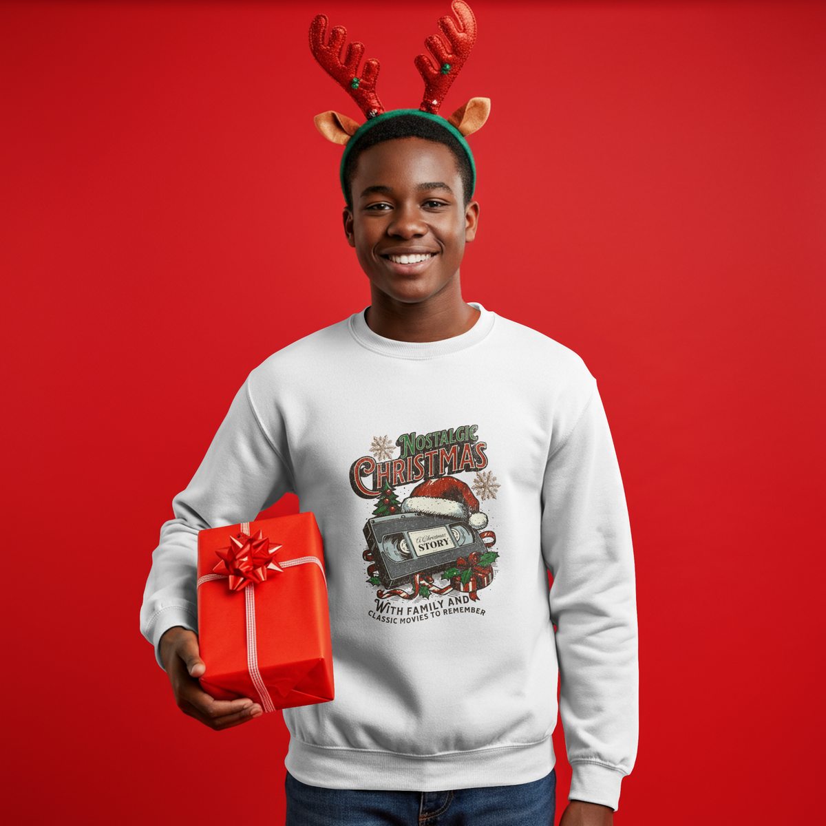 Christmas Vintage Truck Crewneck Sweatshirt