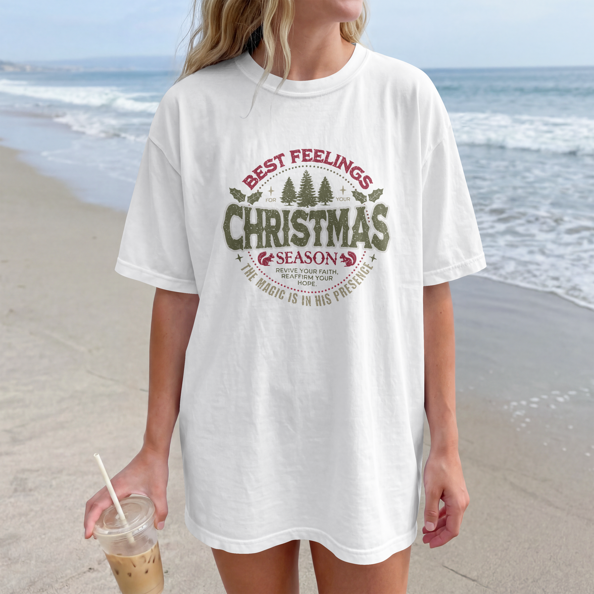 Christmas Season T-Shirt – "Best Feelings" Holiday Graphic Tee