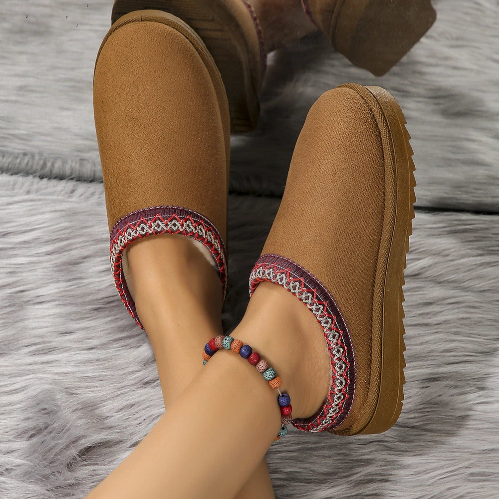 Plush Lined Snow Slippers
