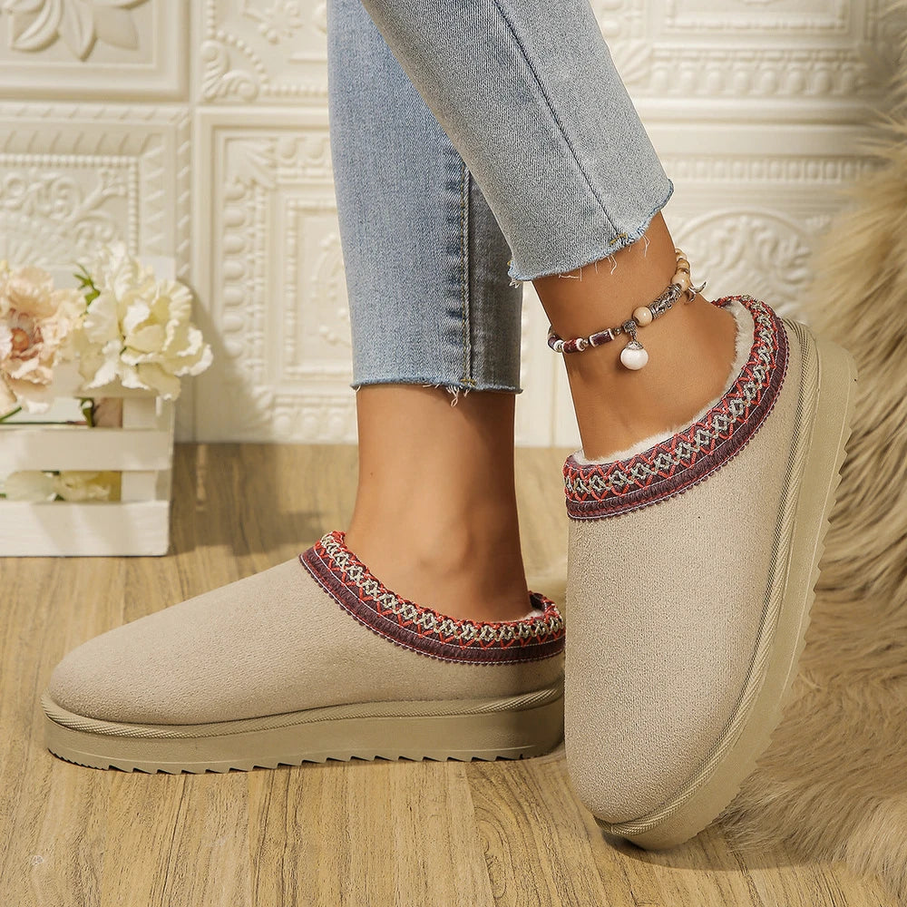 Plush Lined Snow Slippers